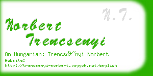 norbert trencsenyi business card